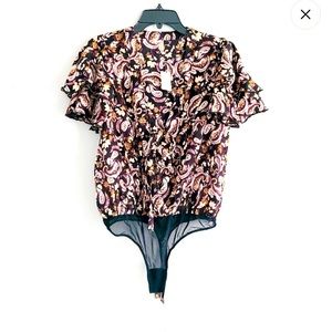 Free People Paisley Print Bodysuit